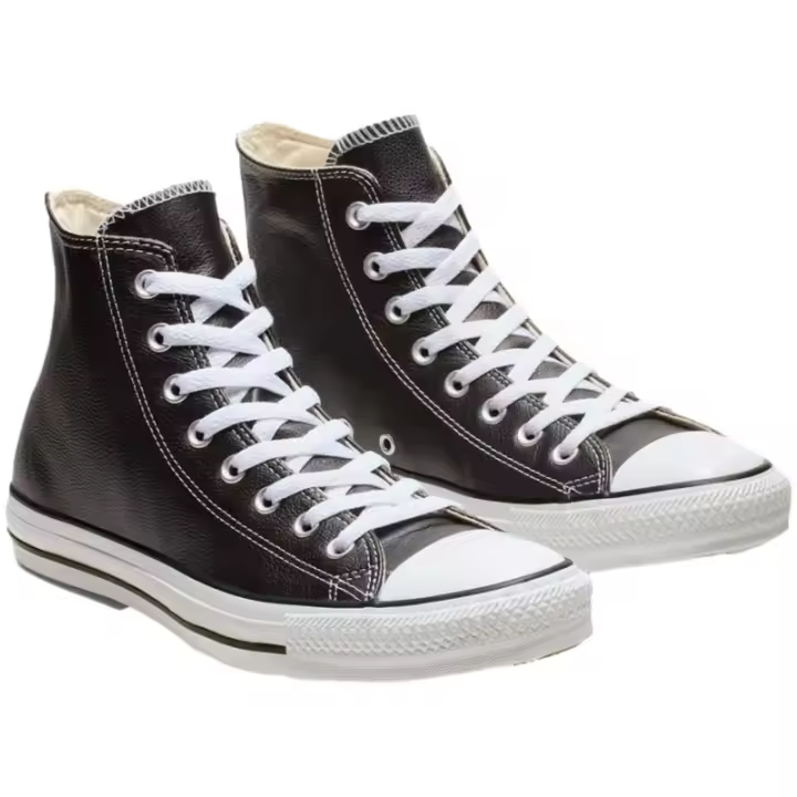 Zapatos altos de piel para mujer, zapatos de moda en negro - 1