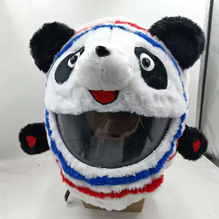 IMotorcycle-cubierta de casco de Motobike, gorros peludos, conejo, zorro, oso, cerdo - 1