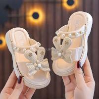 Nuevas zapatillas de goma para niños, sandalias 2024 con diseño de lazo, zapatos bonitos y a la moda para mujer, plataforma de verano a bajo precio - details 6