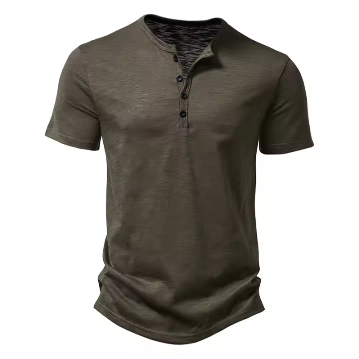 Camiseta de verano para hombre, casual, color sólido, manga corta, polo para hombre, alta calidad, camisetas para hombre - 1