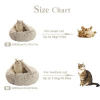 Cama de Mascota de Peluche Cálida Nido de Gato Redondo Acolchado Bolsa de Dormir Cómoda para Mascotas Pequeñas - details 0