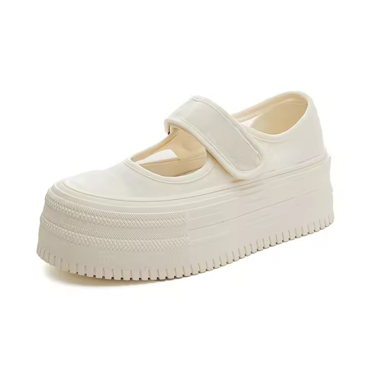 Nuevos zapatos blancos transpirables de suela gruesa que aumentan los zapatos de muffin, zapatos casuales de moda, zapatos versátiles de mujer. - 1