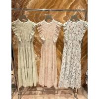 Vestido plisado con mangas voladoras florales estampadas para mujer - details 3