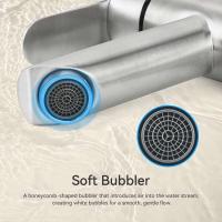 Grifo de cocina de acero inoxidable, grifo de agua fría y caliente, grifos de lavabo, juego de accesorios para bañera y baño, mezclador de baño y fregadero - details 5