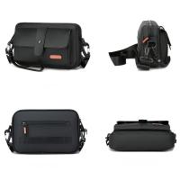 Mochila cruzada para hombre, bolsa de almacenamiento de viaje informal para senderismo, bolso cuadrado pequeño de un solo hombro para deportes al aire libre - details 2