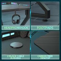 Mesa de Ordenador Esport Ergonómico 100x60cm, Marco Z Fibra de Carbono Estable Fácil de Montar, Gancho Auriculares - details 3