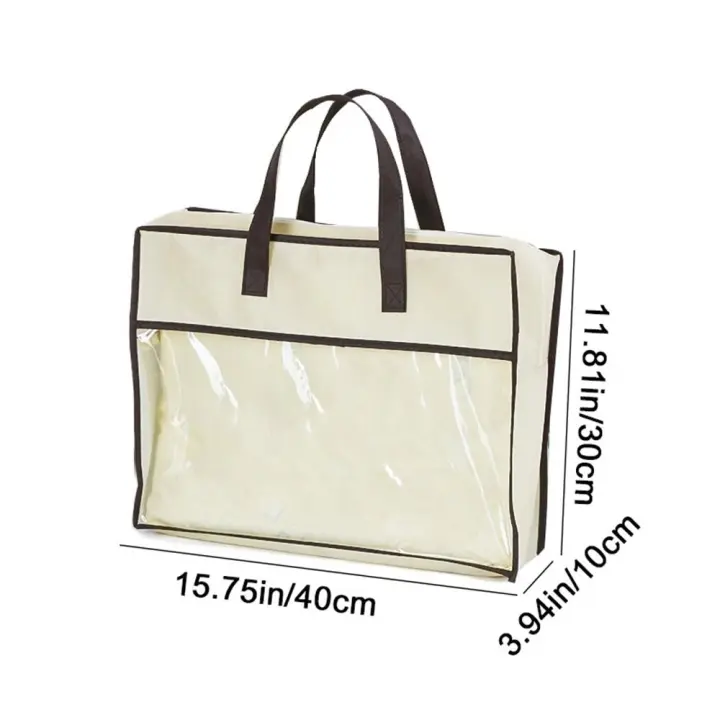 Bolsa de almacenamiento de ropa transparente de tela no tejida, bolsa organizadora de juguetes a prueba de humedad de gran capacidad, impermeable y a prueba de polvo - 1