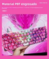 Alleron keycap polvo dragón lado grabado luz altura original pbt sublimación térmica de cinco lados adecuada para todos los teclados de eje magnético (teclado no incluido) - details 5