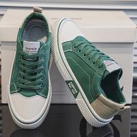 Zapatillas de lona informales para hombre: zapatos transpirables con cordones y suela de PVC antideslizante, diseño moderno en azul y blanco para uso informal - details 11