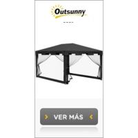Carpa de Jardín Desmontable de Exterior 3x3m, Techo Doble, Mosquiteras Laterales, Impermeable Anti-UV para Patio Terraza - details 10