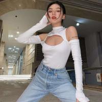 Mono de manga larga con cuello medio alto para mujer, hombros descubiertos, color sólido, moda de alta gama - details 0