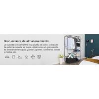 Armario de Tela, Organizador Textil Plegable, Zapatero, 175 x 110 x 45 cm, Color Negro LSF007 - details 1