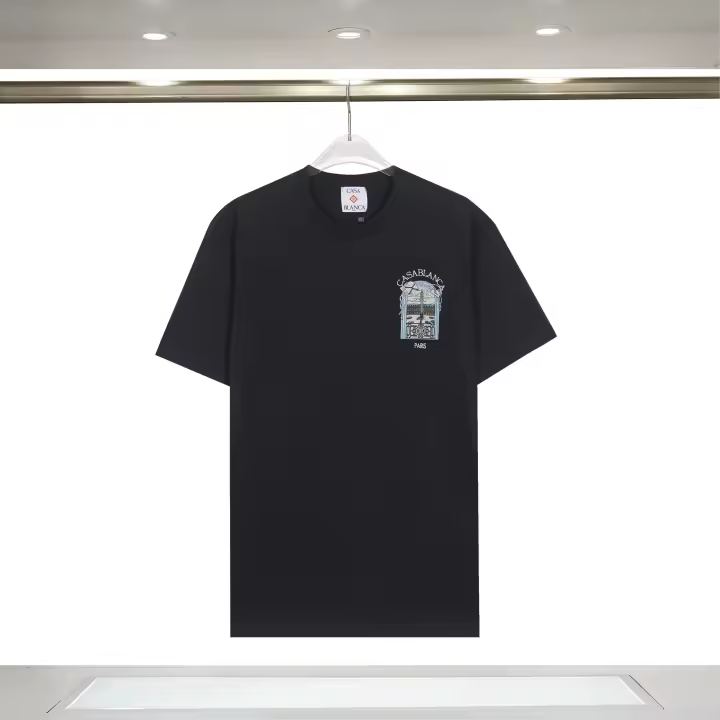 Camiseta de Verano de Algodón Puro Ajuste Suelto, Cuello Redondo, Estilo Casual para Hombres y Parejas Deportes y Moda - 1