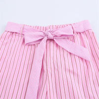Conjuntos de Moda para Mujer OUWU Estampado a Rayas, Blusa de Manga Larga, Pantalones con Cinturón, Tallas Grandes - details 8