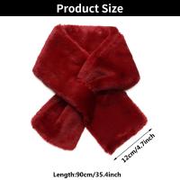 Bufanda de felpa de piel sintética de conejo para mujer, chal elegante, bufanda de cuello cruzado gruesa, bufanda cálida de invierno, bufandas de Color sólido - details 6
