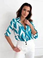 Blusa de manga larga con elegante estampado floral y temperamento Viero de moda Talla S-2XL para mujer - details 6