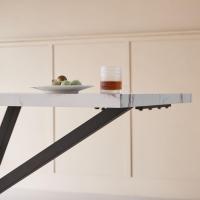 Mesa de Comedor Redonda con Tapa Moderna con Efecto Mármol, Mesa de Comedor de Cocina con Cuatro Patas de Metal, para Comedor, Sala de Estar,Blanco+GDL - details 28