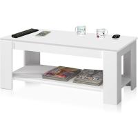 Mesa Centro con Revistero Elegante Acabado en Blanco Artik Medidas: 102 cm (Largo) x 43/54 cm (Alto) x 50 cm (Fondo) - details 4