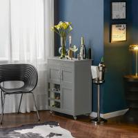Carrito de Cocina Carrito de Servir con 3 Puertas y 1 Cajón Gris L67cmxH87cmxD38cm FKW45-HG ES - details 8