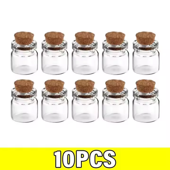Botellas de vidrio transparente para manualidades, botella vacía con mensaje con corcho para cumpleaños, boda, fiesta, regalo, venta al por mayor - 1
