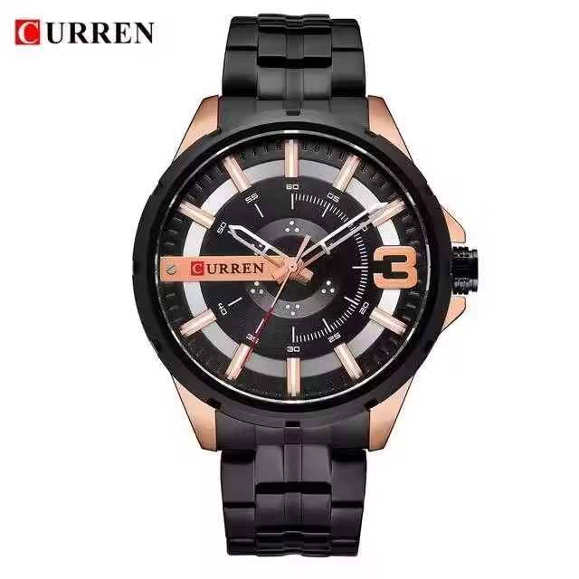 Reloj de Acero Inoxidable con Cuarzo de Lujo CURREN 8333 Accesorio Individual para Hombres de Negocios Resistente al Agua Moda Casual - 1