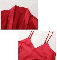 Roba Larga de 2 Piezas Ouwu Kimono Ence con Agujero, Pijama de Cuello en V, Ropa Casual de Primavera Política de Devolución Aceptable - details 5