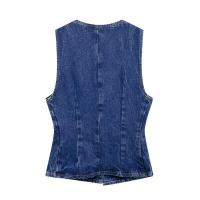Conjunto de dos piezas para mujer Denim st, mangas con cuello en V, pantalones vaqueros largos informales elegantes para mujer - details 2