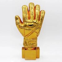 Guantes de Golfista de Resina Dorados Trofeo de Fútbol de 26cm Regalo Personalizable para Fanáticos - details 0