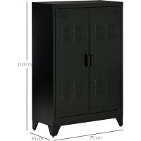 Armario de Almacenamiento Metálico Doble Puerta Ajustable para Oficina, Salón, Dormitorio - details 11
