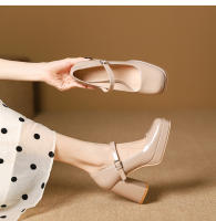 Zapatos de mujer de tacón alto y grueso estilo francés de nuevo estilo - details 15