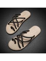Moda EVA ropa exterior zapatos personalidad suave hombres chanclas calzado ropa de playa cuerda trenzada pisos zapatillas playa - details 6