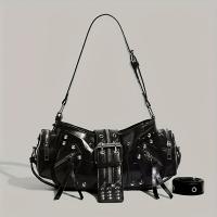 Nueva bolsa de axila moderna y elegante con un toque de alta gama, versátil bandolera tipo motociclista para mujer - details 0