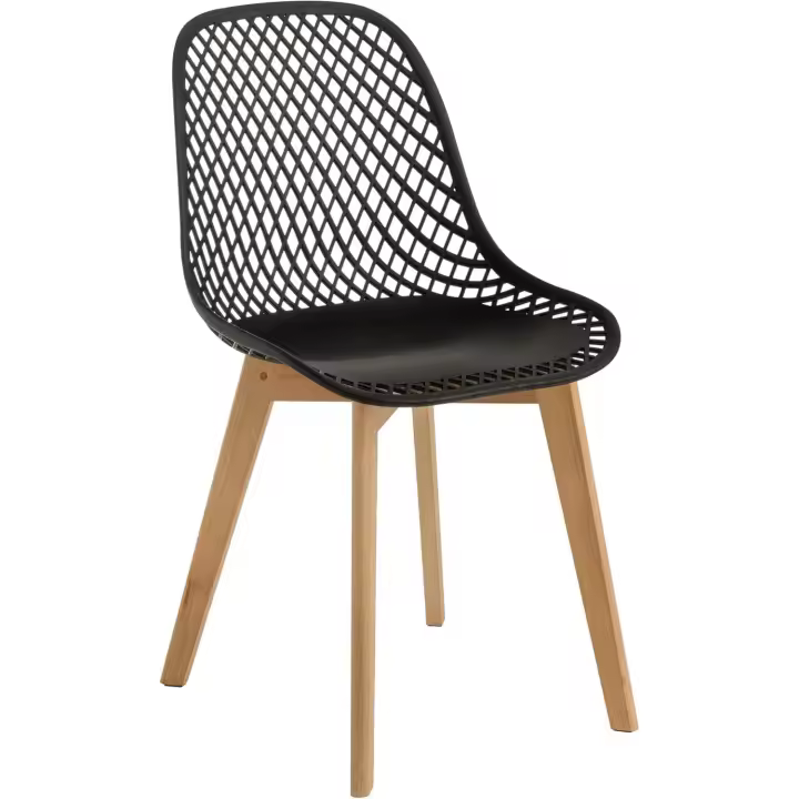 Silla Moderna con Patas De Madera, Silla De Oficina Ergonómica con Tejido, Máx. 130 Kg, 48x 43x84 Cm - 1