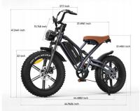 Jansno X50P Bicicleta Eléctrica,Motor de 750W,Batería de 48V 16Ah,Pneus anchos de 20*4.0pulgadas,Velocidad máxima de 48km/h, Autonomía eléctrica pura de 40-50km, SHIMANO de 7 velocidades, Frenos de disco mecánicos, Pantalla LCD- Negro - details 8