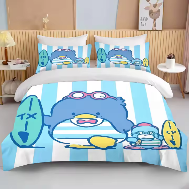 Juego de Ropa de Cama de Tuxedo Sam de Dibujos Animados Funda de Cama de Microfibra - 1