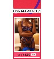 Lencería erótica, ropa interior sexy de encaje hueco, conjuntos exóticos transparentes, conjunto sensual de sujetador con aros y bragas con ligas - details 68