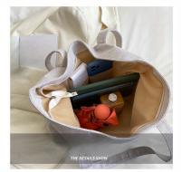 Bolso de mano de tela de cáñamo para mujer, bolso de hombro espacioso, bolso de mensajero versátil con cierre de cremallera, con múltiples bolsillos, para lavar a mano o limpiar en seco - details 2