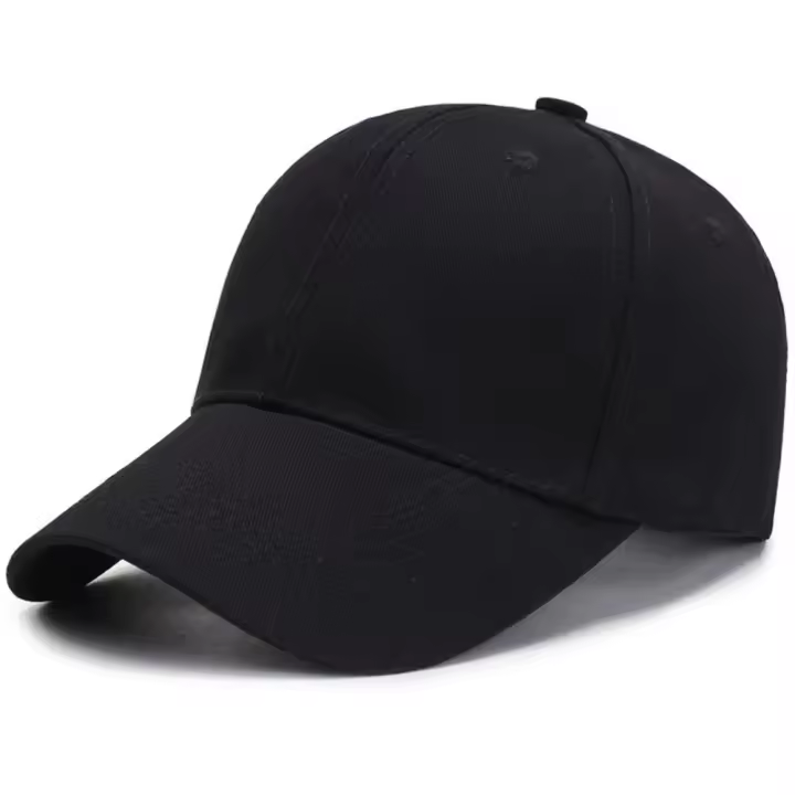 Gorra de béisbol de algodón con protección UV para hombre y mujer, gorro deportivo ajustable de verano, visera ancha, informal, color negro - 1