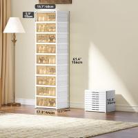 Caja de Zapatos Plegable Duradera 20 Piezas Organizables con Puertas Ajuste Aproximado hasta Tamaño 43 Muebles de Sala - details 9