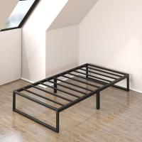 Cama 135x190 cm - Altura 36 cm con almacenamiento debajo de la cama - Estructura de cama de plataforma de metal - Blanco - details 29