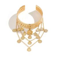 Pulsera de Metal Dorado con Moneda de Hoja Tassel de Brazo Alto para Hombres y Mujeres - details 20