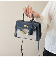 Bolso de mano de empalme de color en contraste de textura premium bolso de mensajero de hombro retro casual de nueva moda para mujer - details 37