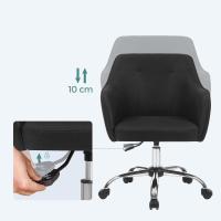 Silla de estudio, giratoria, altura ajustable, carga de 110 kg, marco de acero, tela de algodón-lino transpirable, para estudio, dormitorio, marrón OBG019K01 - details 64