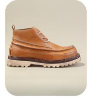 Cuero de vaca retro casual botas cortas de caña alta tendencia a juego de colores zapatos de cuero botas de herramientas - details 10