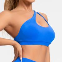 Sujetador deportivo asimétrico para mujer, Top de gimnasio con soporte alto, cuello Halter, espalda descubierta, Fitness, velocidad, Activewaer, entrenamiento, ropa interior sin costuras - details 15