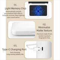 Mini espejo de maquillaje plegable compacto, espejos de tocador estéticos portátiles con aumento, iluminación de 3 colores, espejo cosmético regulable para viaje - details 9