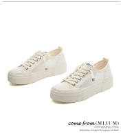 Malla transpirable pequeños zapatos blancos nuevos zapatos individuales casuales de las mujeres plataforma zapatos de tablero de color sólido zapatos de mujer versátiles - details 7