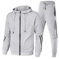 2025 Moda casual deportes hombres cremallera sudadera con capucha y pantalones de chándal de dos piezas hombres deportes jumper jogging traje barato - details 1