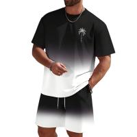 Conjunto Casual de Moda para Hombres Camiseta de Cuello Redondo y Pantalones Cortos - details 3