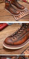 Zapatos de cuero de vaca puro de alta gama, estilo herramienta, zapatos de tablero de caña alta - details 16